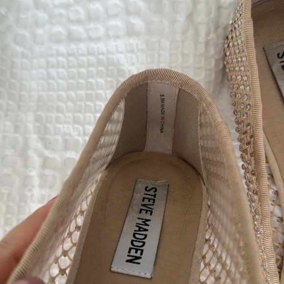 STEVE MADDEN Nude Sparkly Blossoms Ballet Flats with Bow detail Women’s 8.5 - Picture 7 of 11